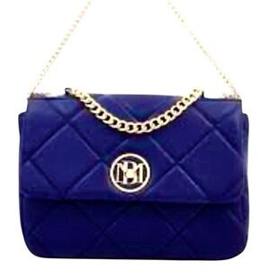 Badgley Mischka NWT Navy Blue Quilted Shoulder Bag